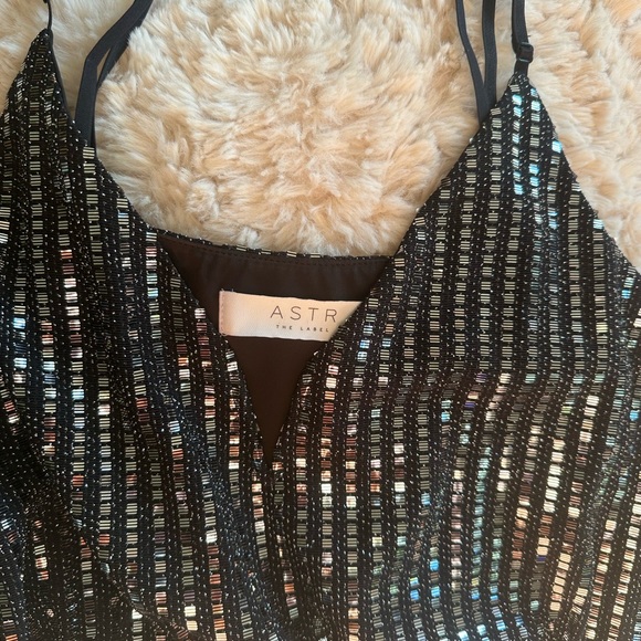 ASTR Black Square Sequence Midi Cocktail Dress - Picture 6 of 11